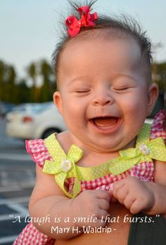 So adorable cute baby laughing and smiling “A laugh is a smile that ...