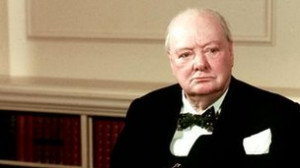 Sir Winston Churchill in the cabinet room at No.10 Downing Street