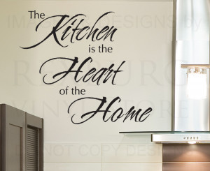 ... -Decal-Quote-Vinyl-Art-Lettering-The-Heart-of-the-Home-Kitchen-KI17