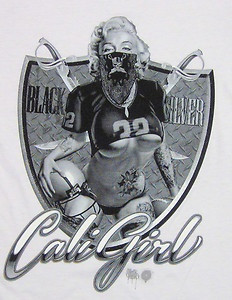... Monroe T Shirt Cali Girl Football Raiders Tee Womens Juniors s