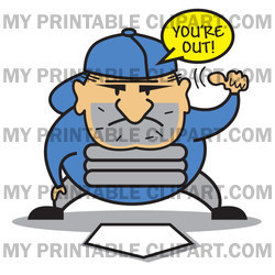 ... -Free (RF) Clipart Illustration of a Baseball Umpire Signaling An Out