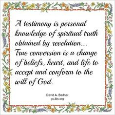 LDS Young Womens Lesson Handout: Testimony - Creations by Kara