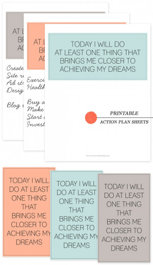 Printable Action Plan Sheets – Let’s Do This Thang