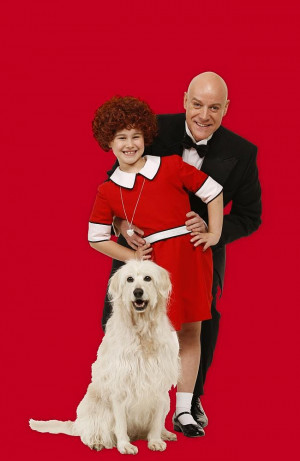 Anthony Warlow as Daddy Warbucks with Annie and Sandy Picture Jeff