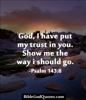 God, I Have Put Trust In You Show Me The Way I Should Go