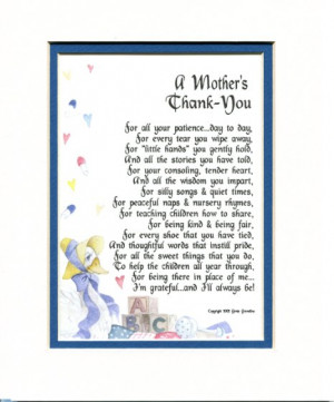 Gift For A Daycare Provider Or Pre-school Teacher. Touching 8x10 Poem ...