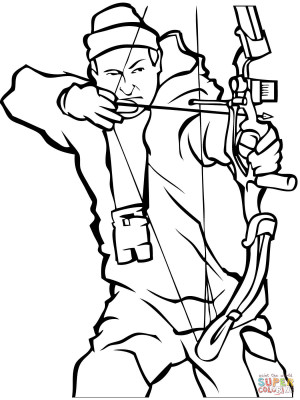 With Bow Colo Hunting Colouring Coloring Pages