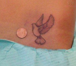 Peace Dove Tattoo Design on Hip