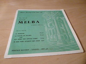 NELLIE MELBA THE ART OF 1860 1931 4 TRACK EP VINYL 7 PICTURE SLEEVE