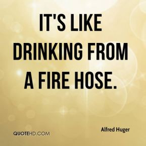 Alfred Huger - It's like drinking from a fire hose.