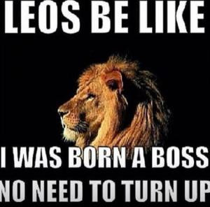 Leos be likeI was born a boss no need to turn up
