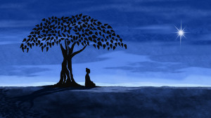 ... of the Buddha gaining enlightenment while sitting under a fig tree