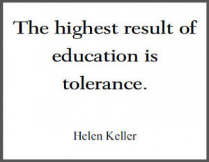 Tolerance Helen Keller Quote