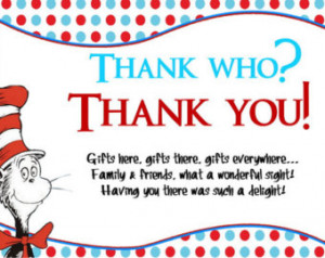 Dr. Seuss Thank You Cards for Baby Shower, Printable File ...