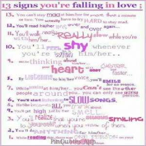 13 Signs you're falling in love See more at: http://www.quotesarelife ...