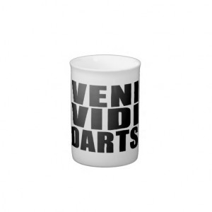 Funny Darts Players Quotes Jokes : Veni Vidi Darts Bone China Mugs