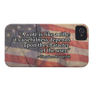 Theodore Roosevelt Vote ~ Rifle Quote iPhone 4 Case-Mate Case