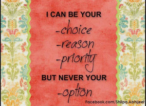 am not an option-ALL or nothing!