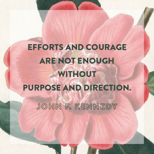 courage are not enough without purpose and direction john f kennedy ...