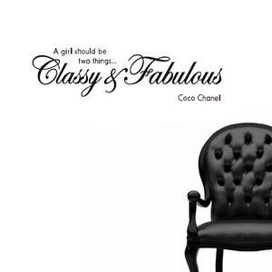 ... & Fabulous ~ Quote Vinyl Wall Decal Coco Chanel Sticker 90cm x 25cm