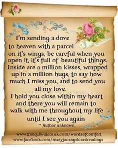 ... in heaven memorial poem gift for loss of loved one in loving memory