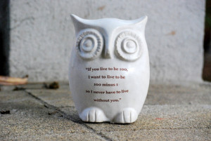 large Owl with Winnie the pooh quote on white - love