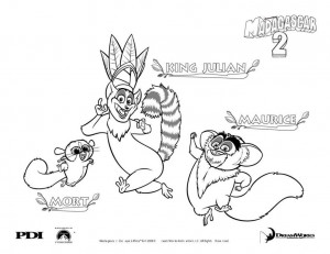 King Julien Official Club Lemurs of Madagascar Coloring Page