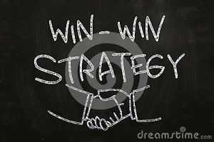 Win Win Strategy quotes and hand shakes, drawn with Chalk on ...
