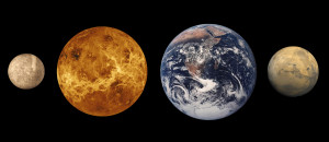 The Terrestrial Planets: Mercury , Venus , Earth , Mars (sizes to ...