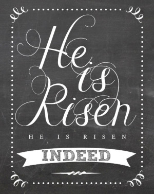 ... free “He Is Risen” Chalkboard Easter Printable from AKA Design