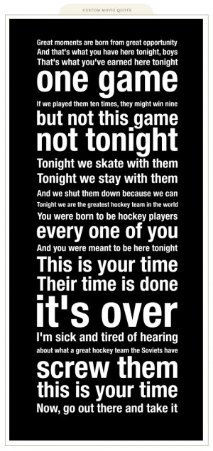 ... quotes from Herb Brooks (like this one) can be a great motivational