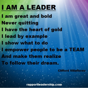 Leadership Poem I am a Leader by Clifford Villaflores