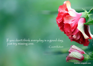 ... Think Everyday Is A Good Day, Just Try Missing One. - Cavett Robert