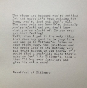Breakfast at Tiffanys Quote Typed on Typewriter by farmnflea, $12.00