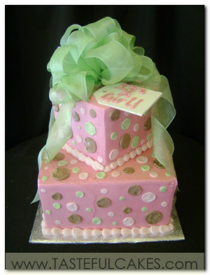 Pink and Green Baby Shower Cakes for Girls