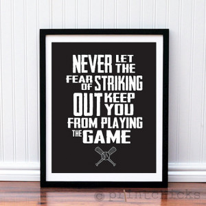 Baseball Print - Custom Baseball Quote Poster - Boys Room Decor ...