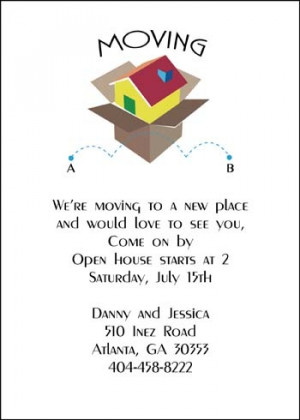 Moving Boxes Open House Party Invite Stationery