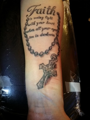 faith quote with rosary