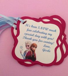 Frozen Birthday favor tags, frozen happy birthday, disney frozen ...