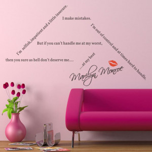 marilyn monroe wall quote stickers