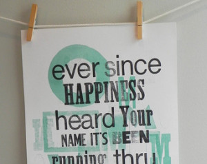 LETTERPRESS Clearance SALE Happines s Quote Inspirational Original ...