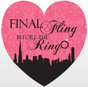 Pink and Black In the City Fling Bachelorette Party Invitation