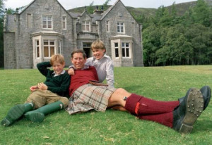 Prince Charles with his sons at Birkhall mansion