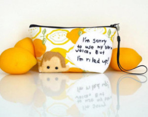 ... Rock - Barn Voice - Quirky Quote Embroidered Pouch Wristlet - 30% SALE