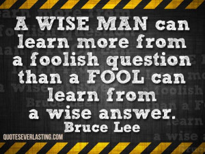 wise man can learn more from a foolish question