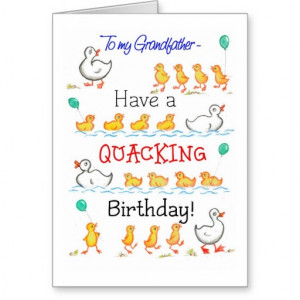 Funny Ducklings Birthday Card for Grandfather