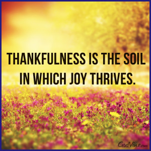 Thankfulness is the Soil in which Joy Thrives