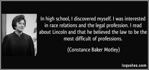 ... legal profession. I read about Lincoln and that he believed the law to