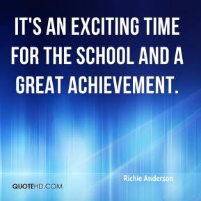 It’s An Exciting Time For The School And A Great Achievement
