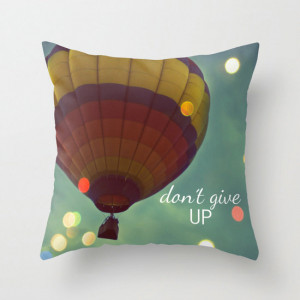 Dont Give Up Pillow with beautiful quote, cushion decorative with ...